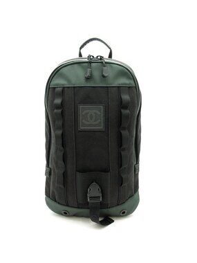 Chanel Sportsline Backpack Nylon Black Green